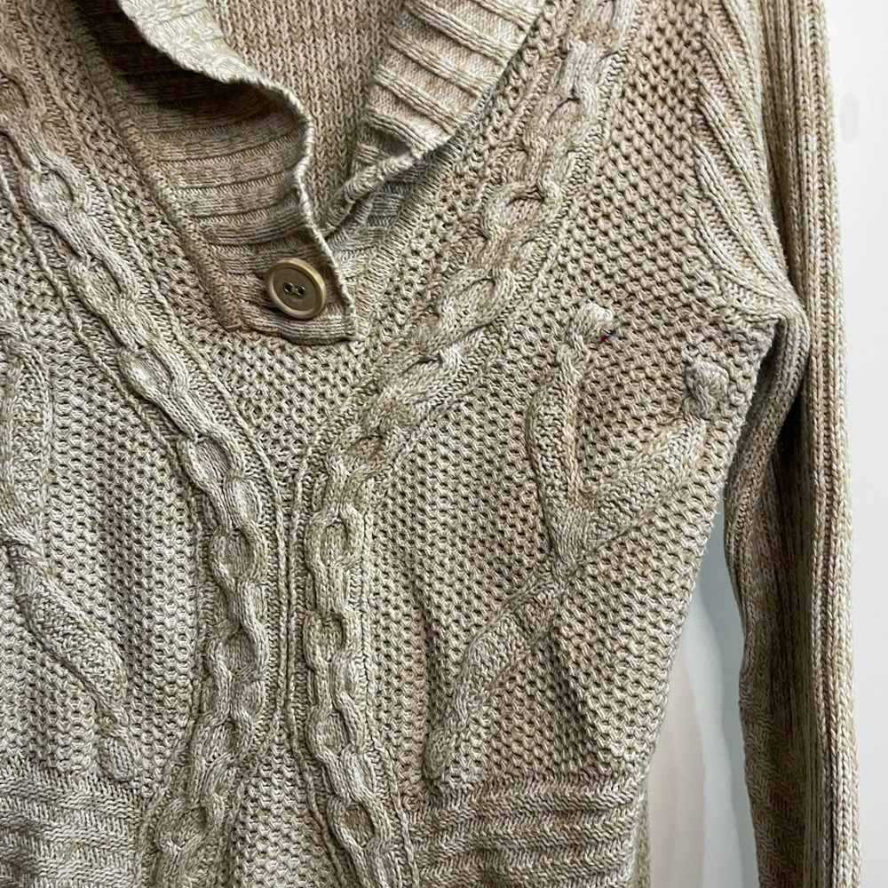 DKNY Cream Cable Knit Sweater For women in Large
